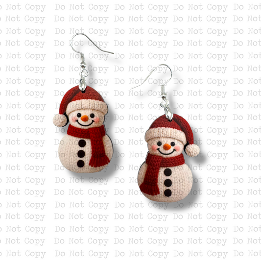 Snowman Yarn Earring Sublimation Blank Kit