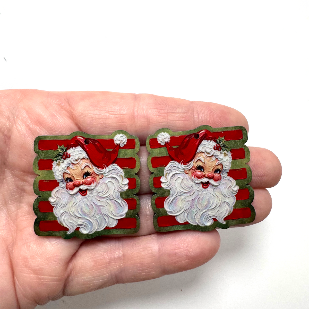Holly Hat Santa Earring Sublimation Blanks