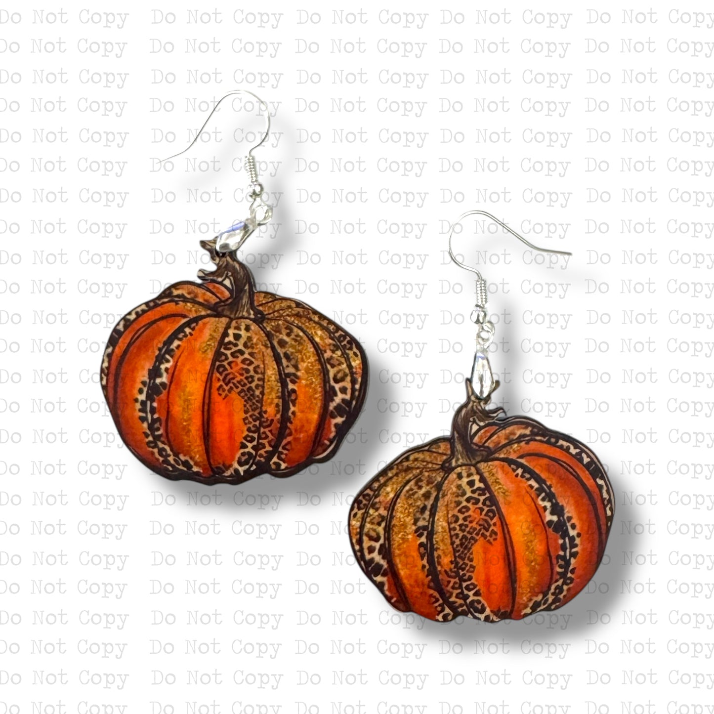 Leopard Pumpkin Shaped Earring Sublimation Blanks | Exclusive
