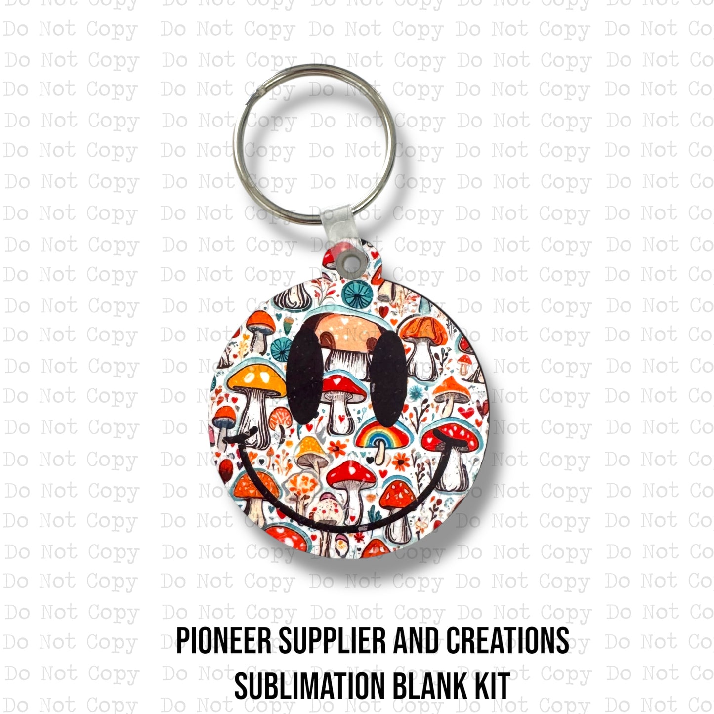 Smiley Mushroom Keychain Sublimation Blank Kit