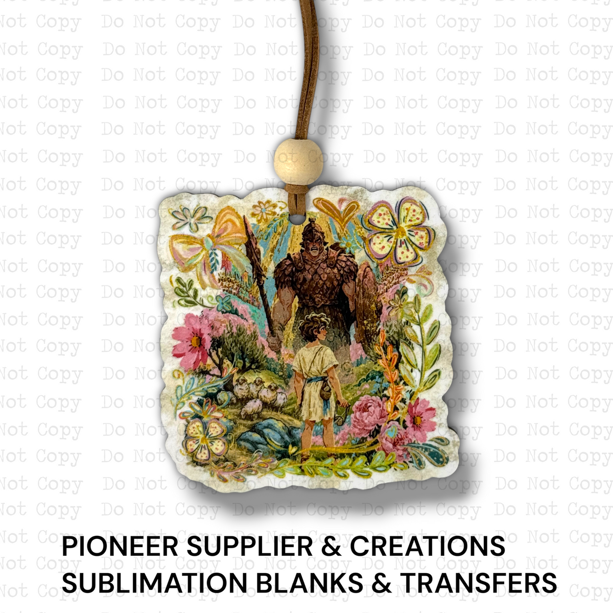 David and Goliath Ornament Sublimation Blank | SSD