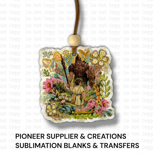 David and Goliath Ornament Sublimation Blank | SSD