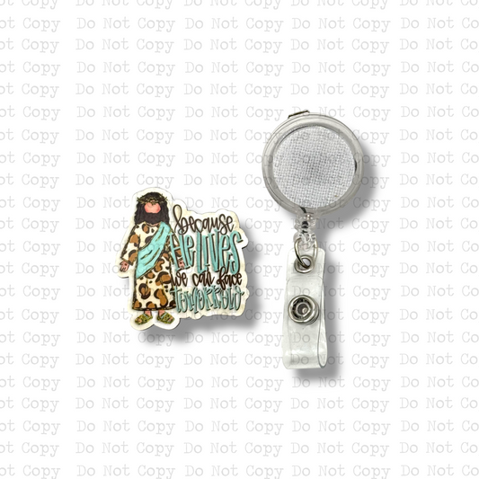 Because He Lives Badge Button Sublimation Blank | Set of 2 CRC