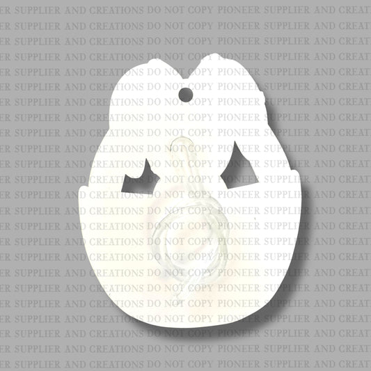 Bunny In Easter Basket Girl Tag Sublimation Blanks