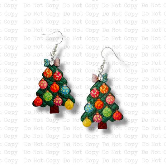 Patchwork Christmas Tree Earring Sublimation Blank Kit