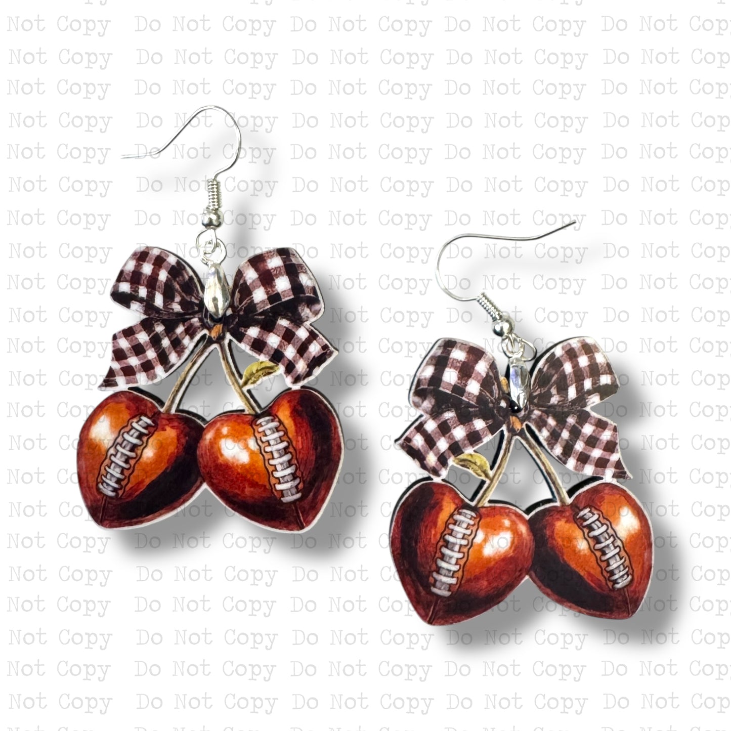 Cherry Football Earring Sublimation Blank Kit