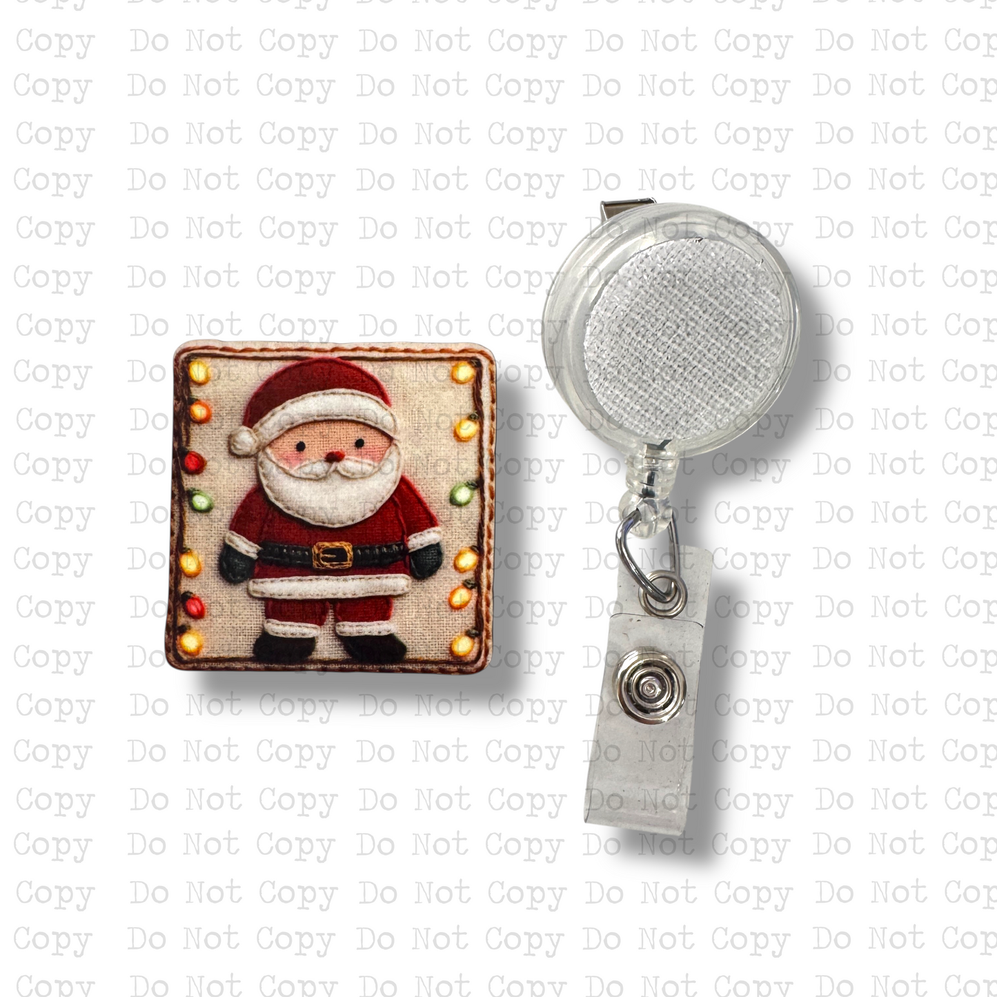 Santa Tapestry Badge Button Sublimation Blank