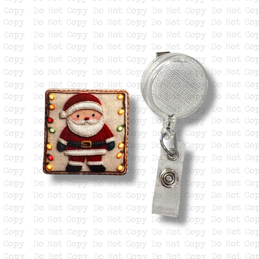 Santa Tapestry Badge Button Sublimation Blank