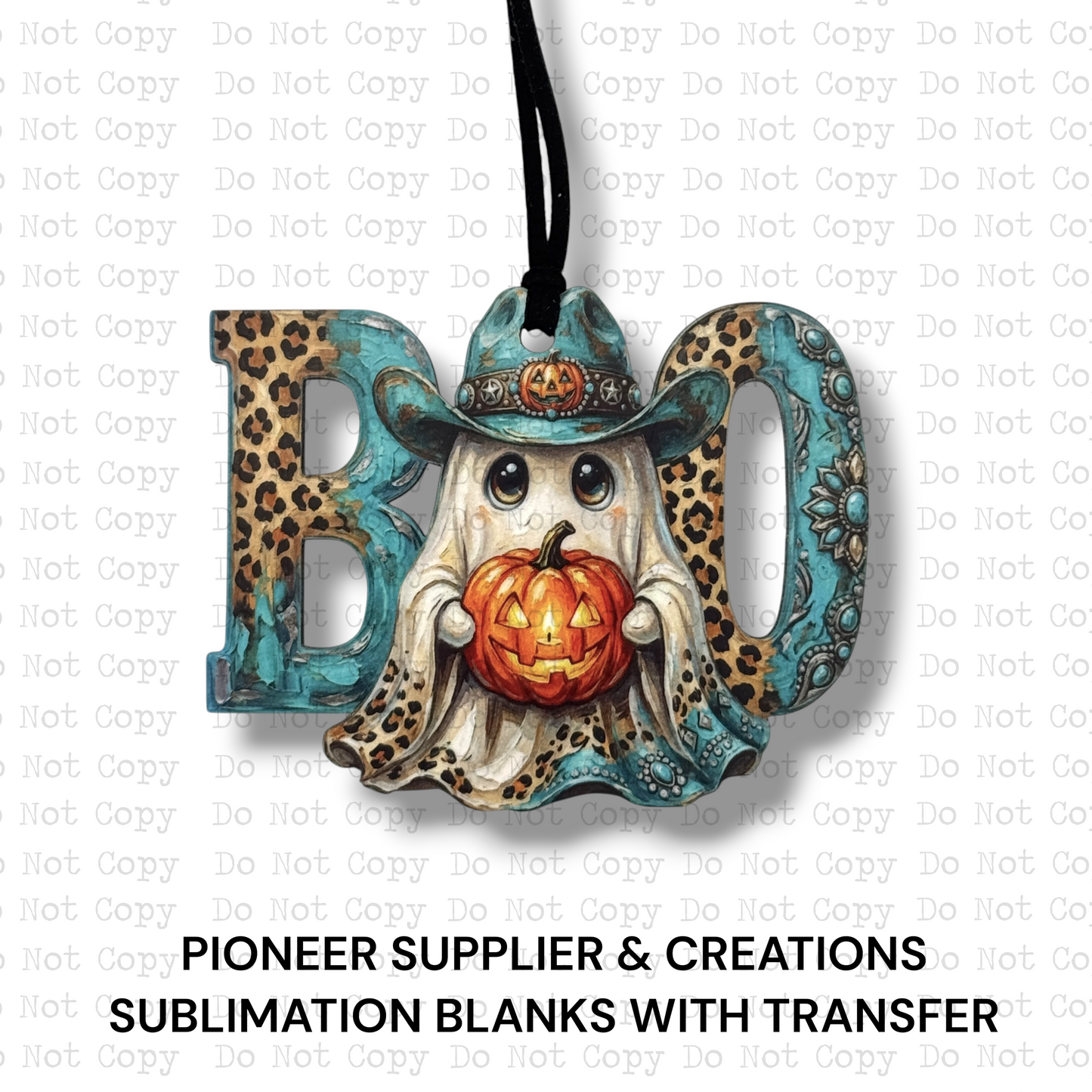 Boo Cowboy Ghost Ornament Sublimation Blank