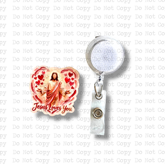 Jesus Loves You Brushstroke Badge Button Sublimation Blank | Set of 2