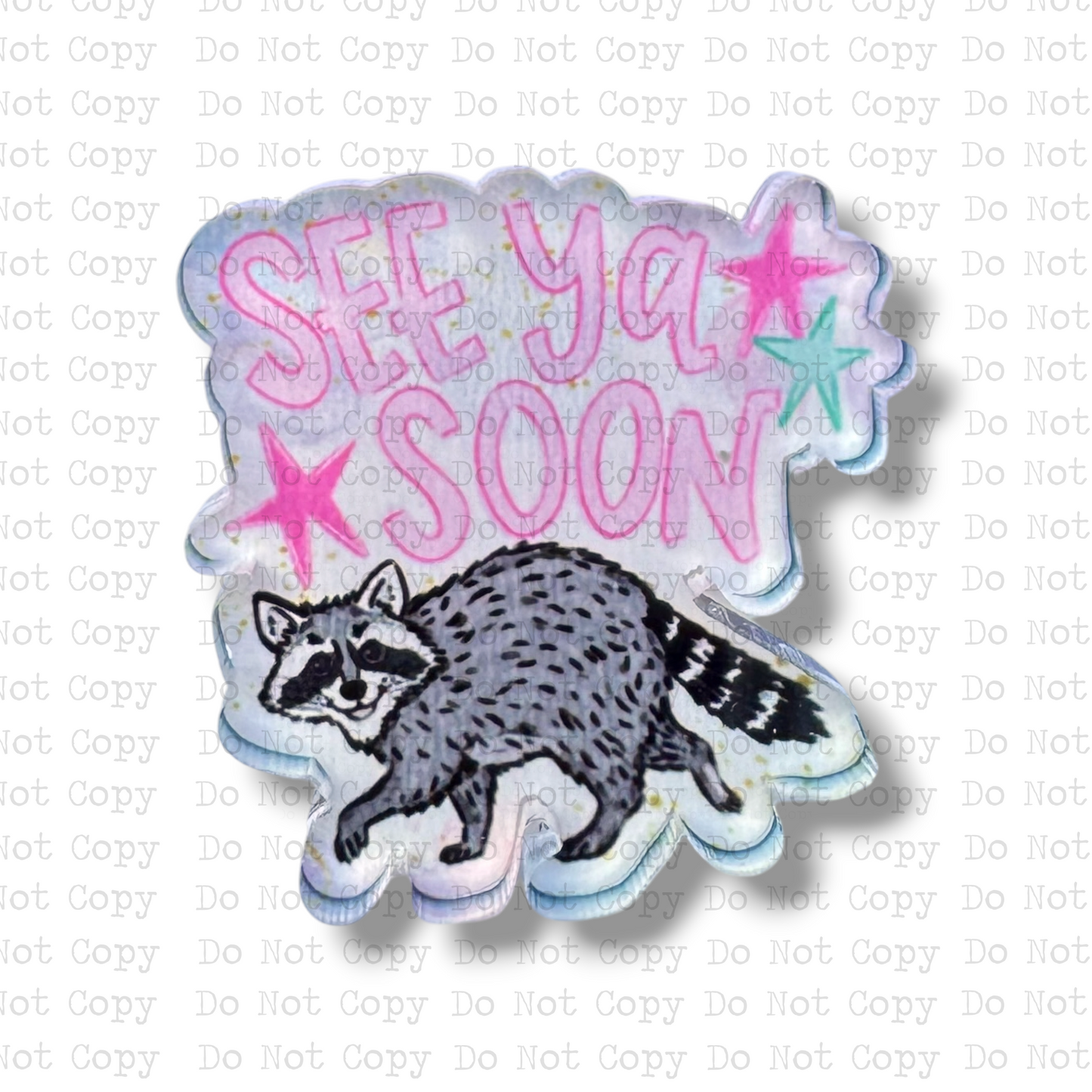See Ya Soon Raccoon Lapel Pin Sublimation Blank Kit | Set of 2 TCC