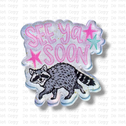 See Ya Soon Raccoon Lapel Pin Sublimation Blank Kit | Set of 2 TCC