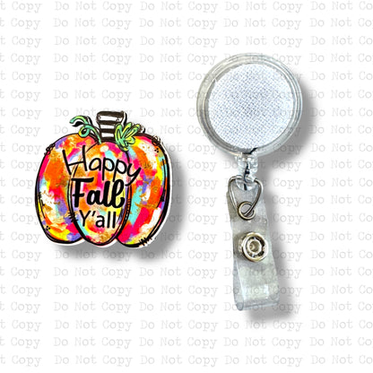 Happy Fall Yall Badge Button Sublimation Blank