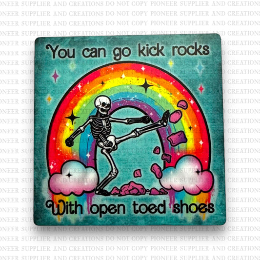 Kick Rocks With Open Toed Shoes Fridge Magnet Blank Kit