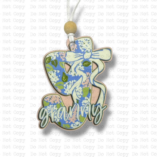 Coquette Granny Car Charm Sublimation Blank | HD&M