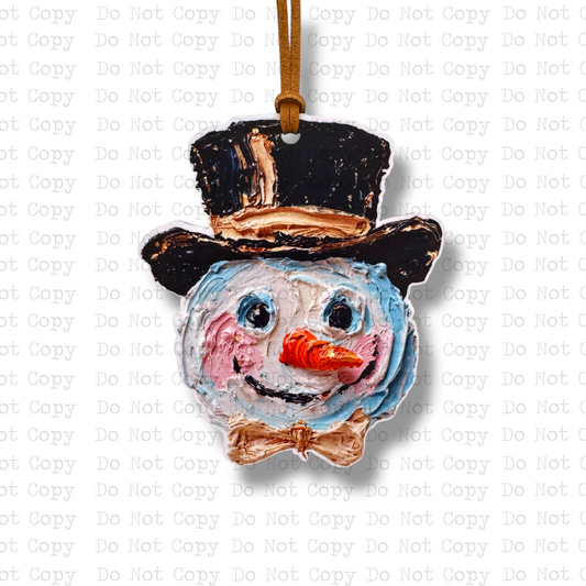 Hand Painted Snowman Ornament Sublimation Blank | TTDC