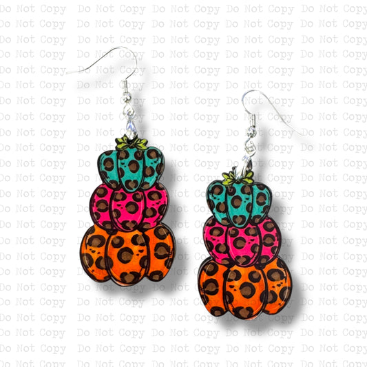 Leopard Pumpkin Stack Earring Sublimation Blanks | ARA