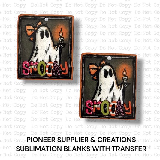 Spooky Candle Ghost Mini Ornaments Sublimation Blank | Set of 2 TGDD