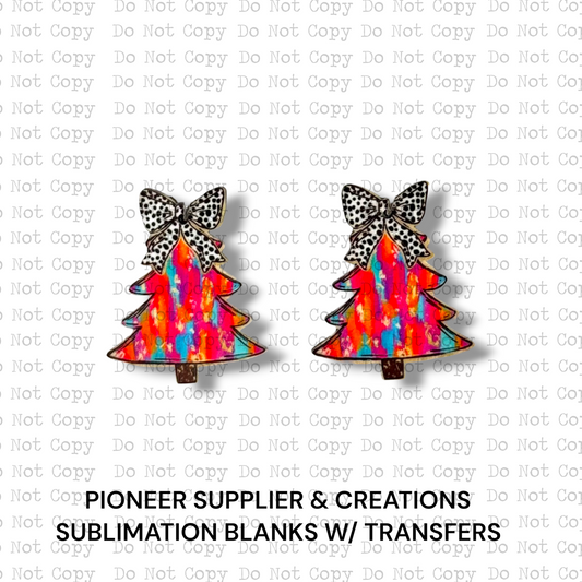 Preppy Brushstrokes Tree Earring Sublimation Blanks | ARA