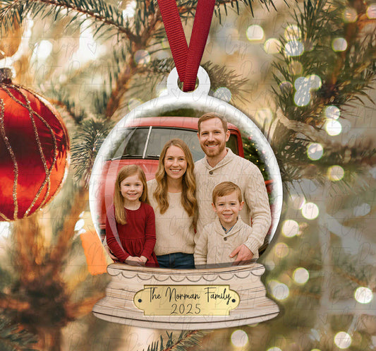 Snow Globe Picture Ornament Sublimation Blank | Monogram Moments