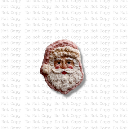 Pink Santa Faux Threaded Badge Button Sublimation Blank