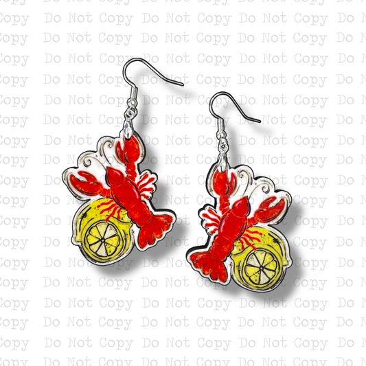 Lemon Crawfish Earring Sublimation Blank Kit