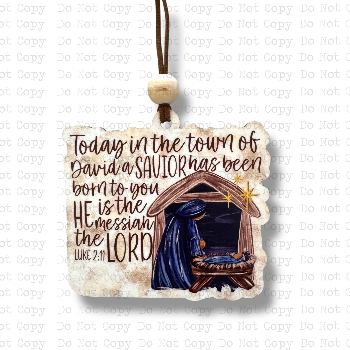 Town Of David Ornament Sublimation Blank