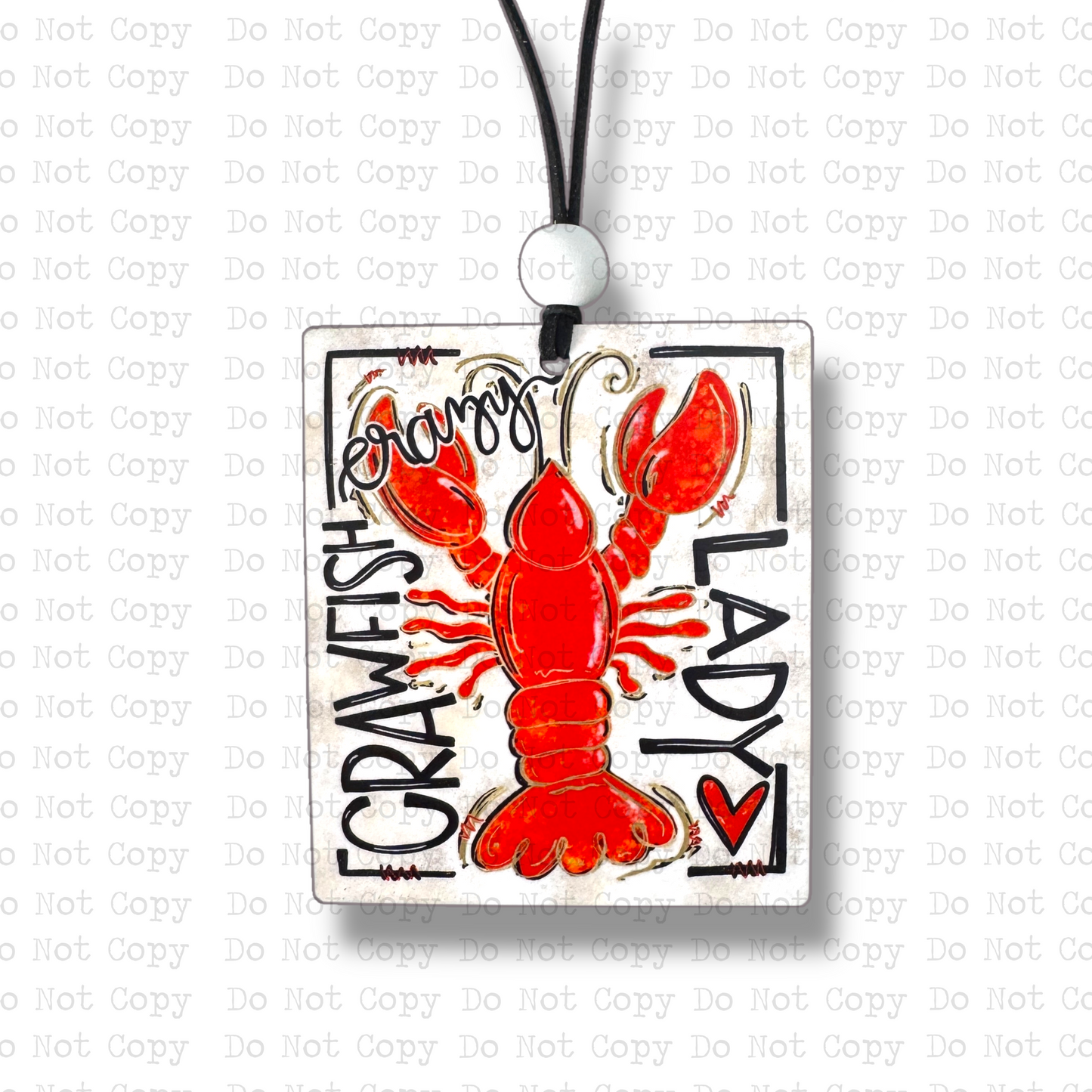 Crazy Crawfish Lady Car Charm Sublimation Blank