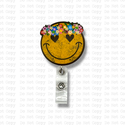 Flower Child Smiley Badge Button Sublimation Blank | Set of 2 HD&M