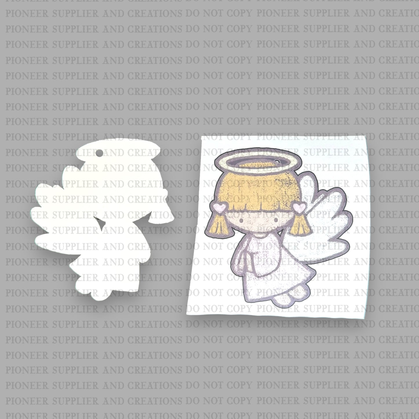 Angel Chalk Girl Ornament Sublimation Blank and Transfer | Exclusive