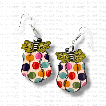 Multidot Whimsy Pumpkin Earring Sublimation Blanks | Exclusive