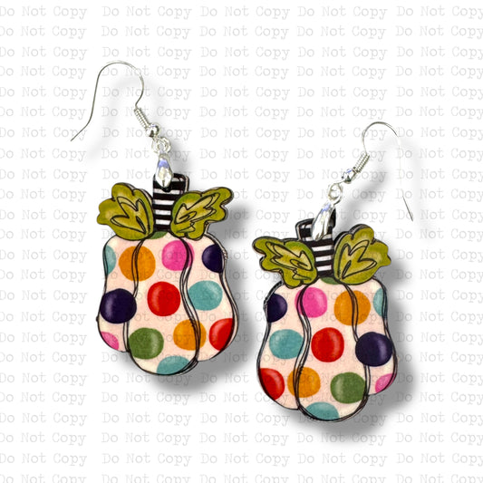 Whimsy Pumpkin Earring Sublimation Blanks