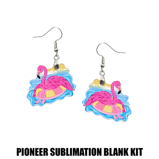 Go With The Flow Flamingo Float Earring Sublimation Blank Kit | TCC