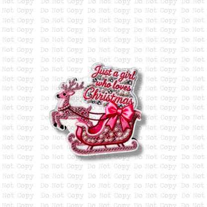 Just A Girl Christmas Button Sublimation Blank