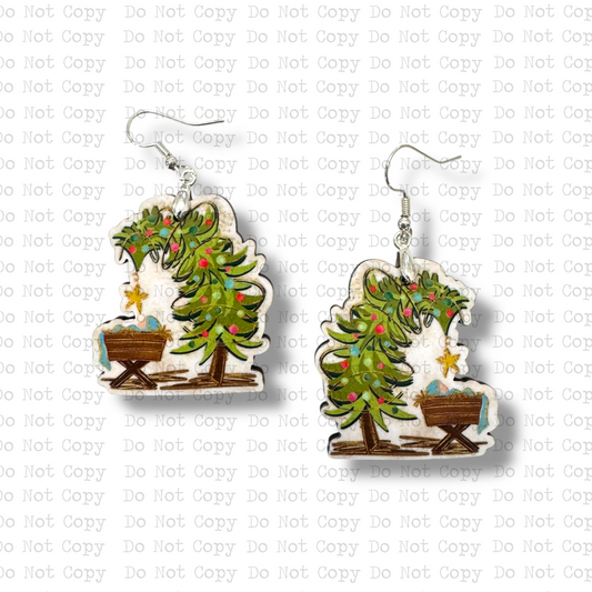 A Thrill Of Hope Baby Jesus Earring Sublimation Blank Kit