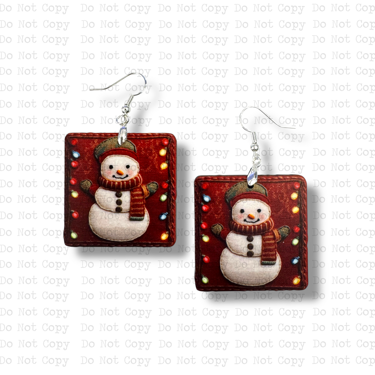 Snowman Tapestry Earring Sublimation Blank Kit