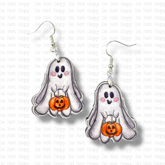 Trick or Treat Ghost Earring Sublimation Blanks | ARA