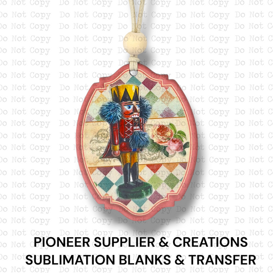 Nutcracker Ornate Christmas Ornament Sublimation Blank