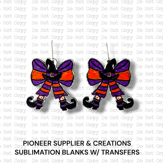 Witch Bow Legs  Earring Sublimation Blanks | TGM