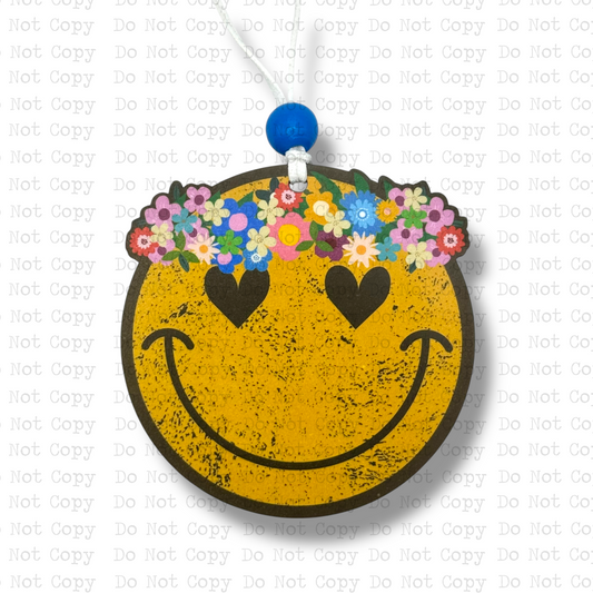 Flower Child Smiley Car Charm Sublimation Blank | HD&M