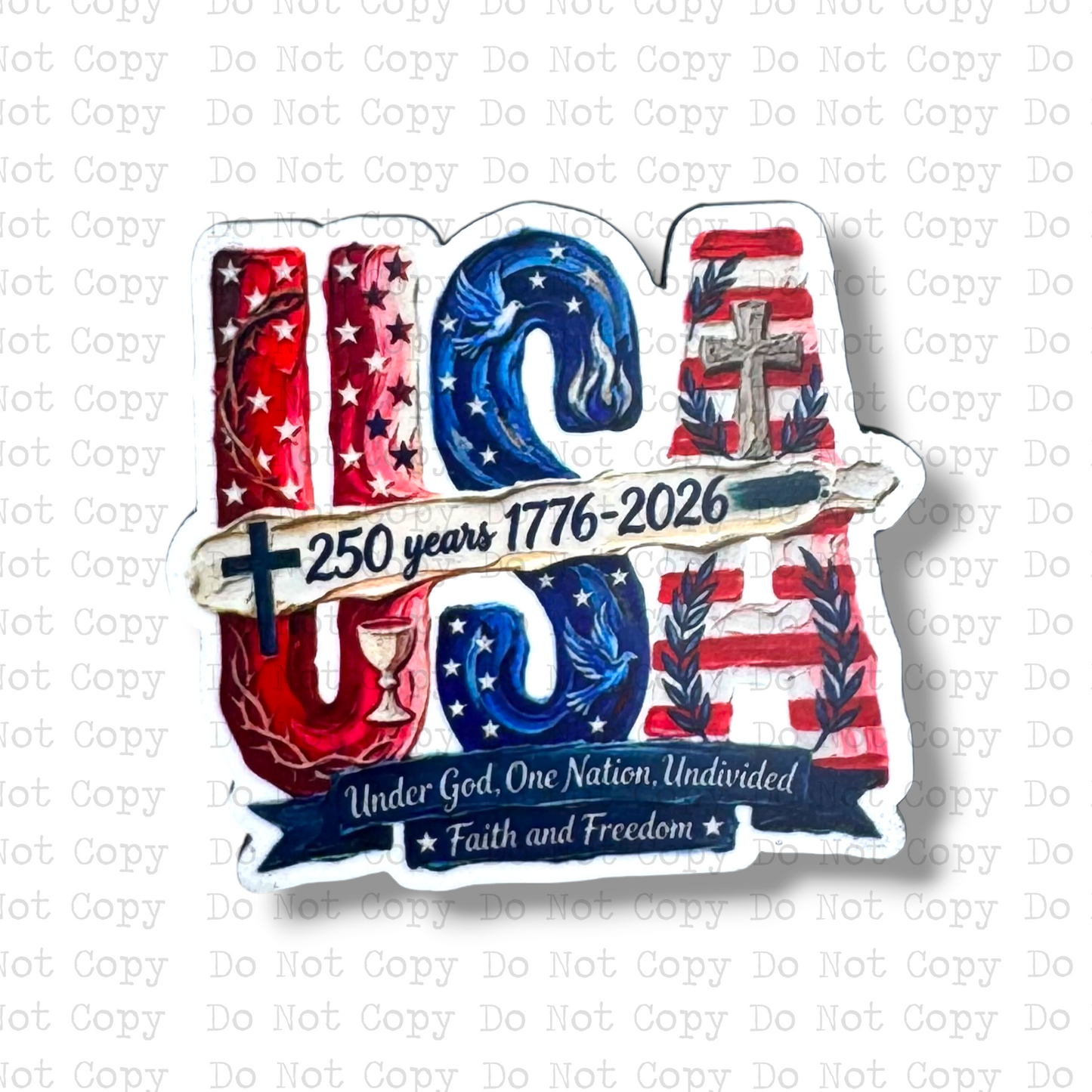 One Nation Undivided Badge Button Sublimation Blank | Set of 2