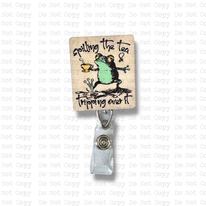 Spilling The Tea Badge Button Sublimation Blank