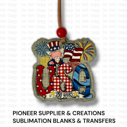 USA 250 Years Ornament Sublimation Blank