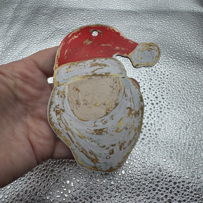 Gold Santa Ornament Pressed Blank
