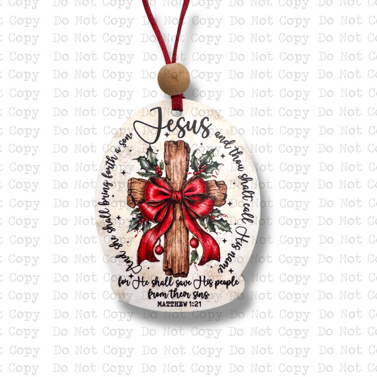He Shall Save His People Ornament Sublimation Blank