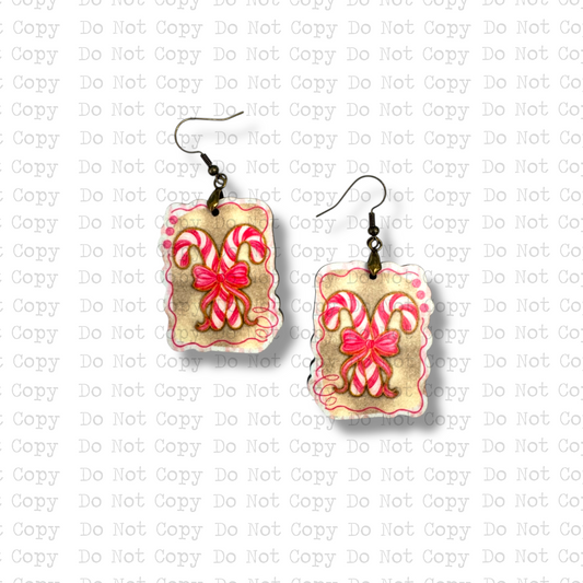 Brushstroke Candy Cane Earring Sublimation Blank Kit