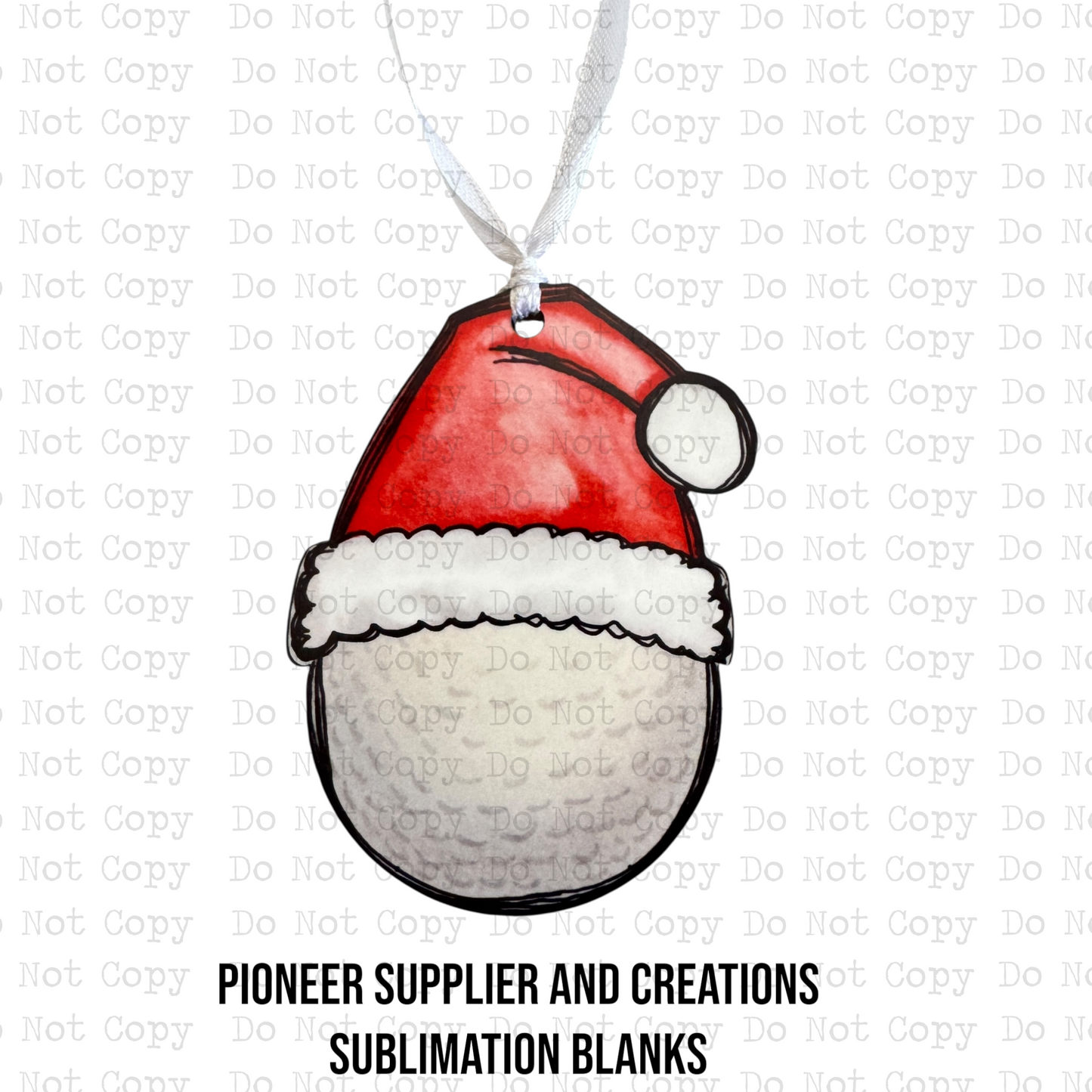 Santa Hat Sports Ornament Sublimation Blanks | Exclusive Monogram Moments