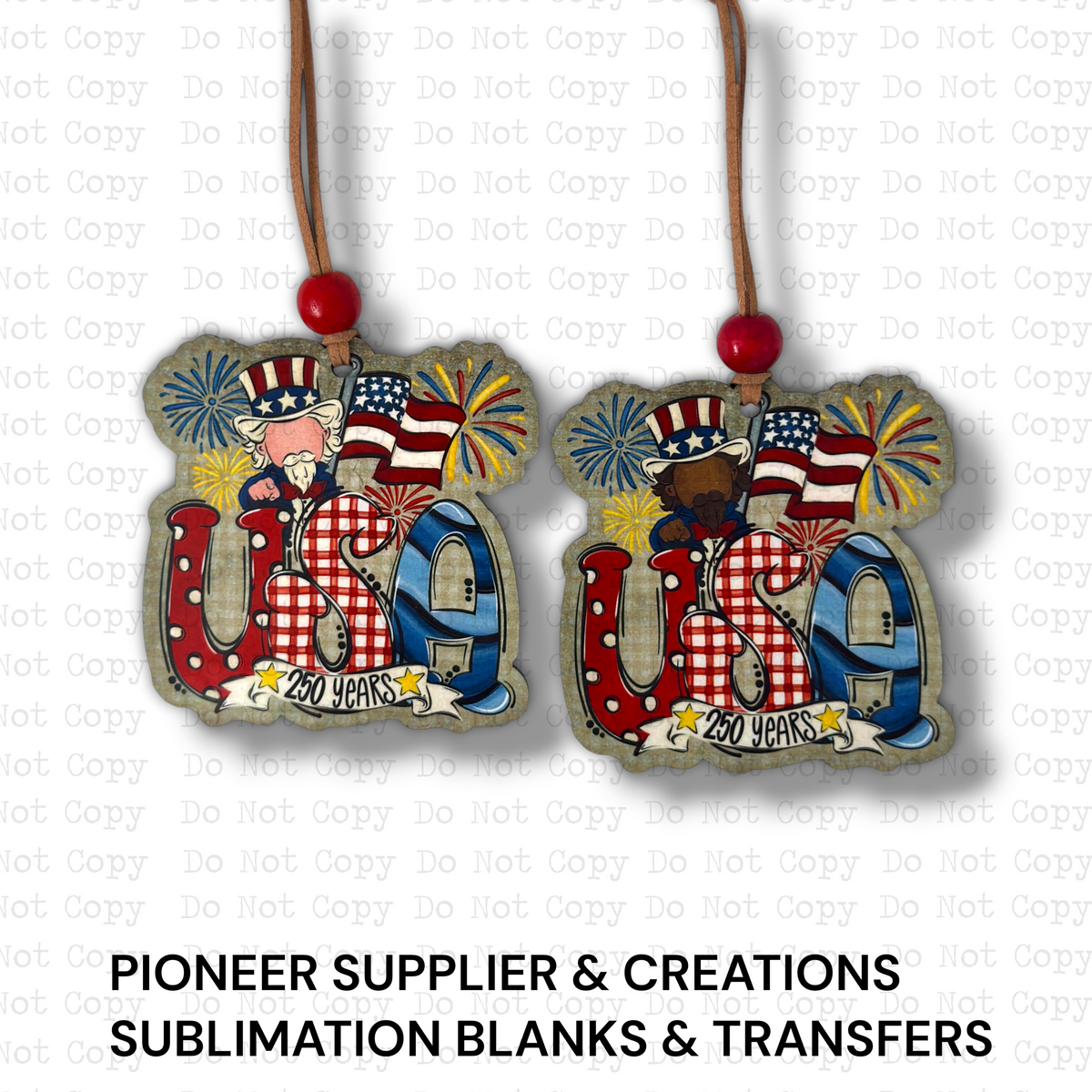 USA 250 Years Ornament Sublimation Blank
