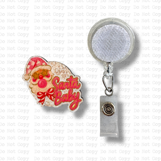 Bubblegum Santa Baby Badge Button Sublimation Blank