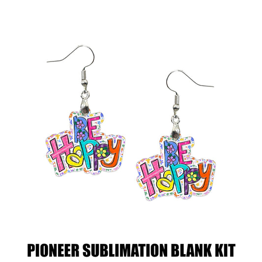 Be Happy Earring Sublimation Blank Kit | TGDD